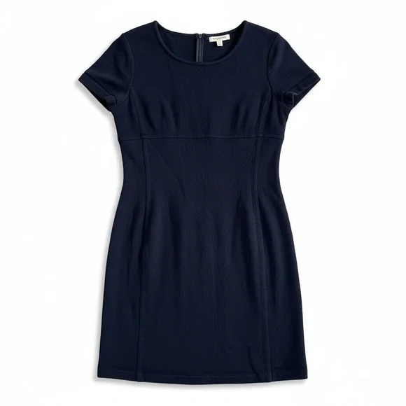 St. John Collection Santana Knit Empire Dress Navy Blue Size 14 EUC - Picture 7 of 7